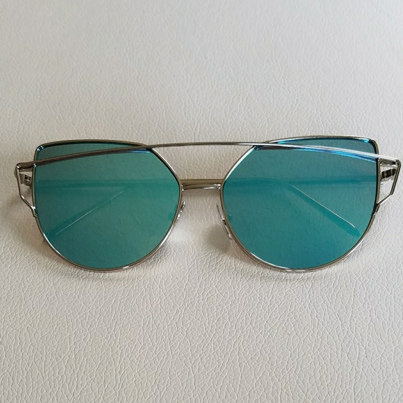 Cat eye reflective sunglasses, mirror sunglassess - Picture 4 of 7